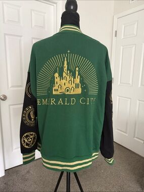 Emerald City Green & Black Varsity Bomber Jacket